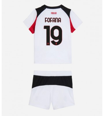 AC Milan Youssouf Fofana #19 Udebanetrøje Børn 2025-26 Kortærmet (+ Korte bukser)